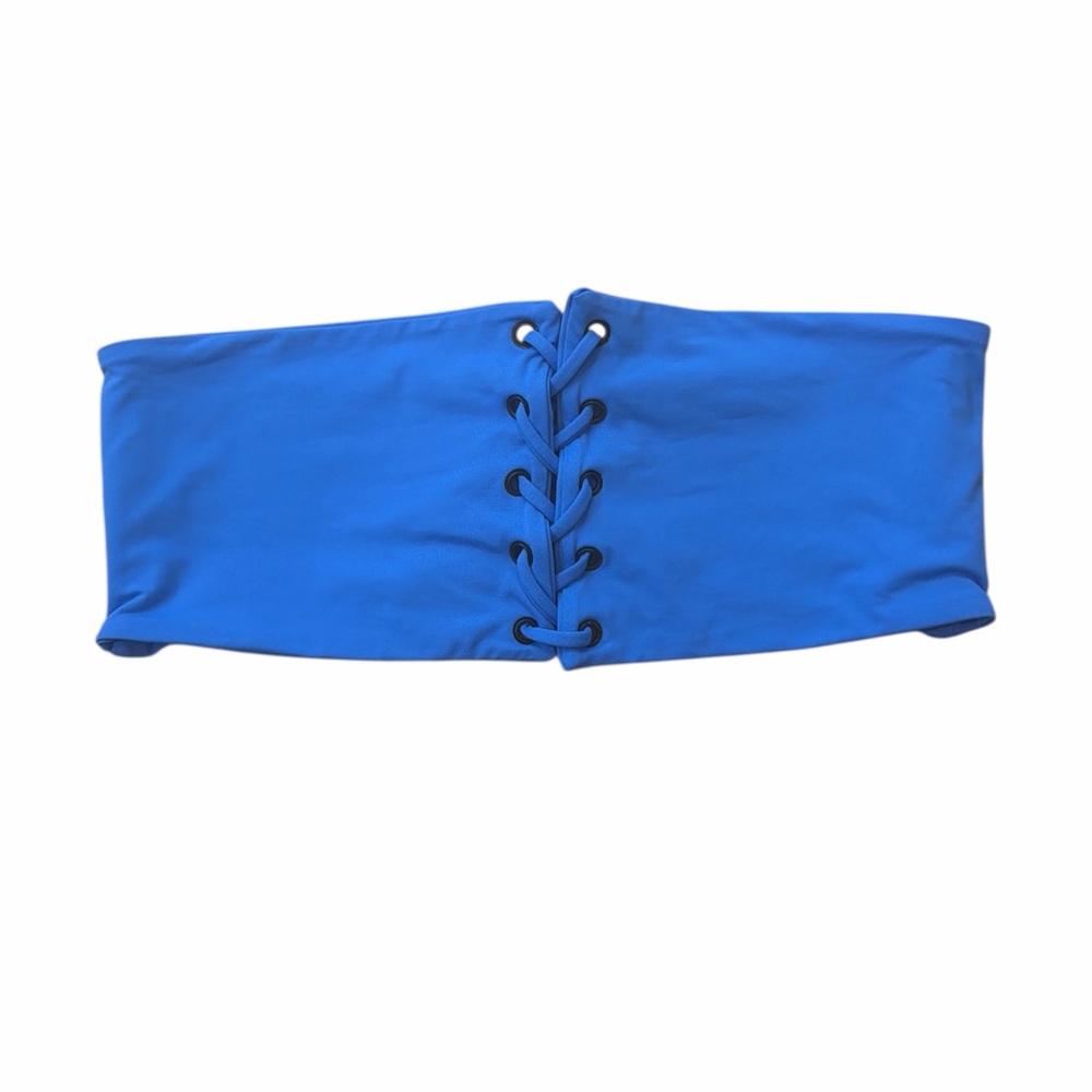 Tavik Ace Bright Blue Lace Up Bandeau Swim Top